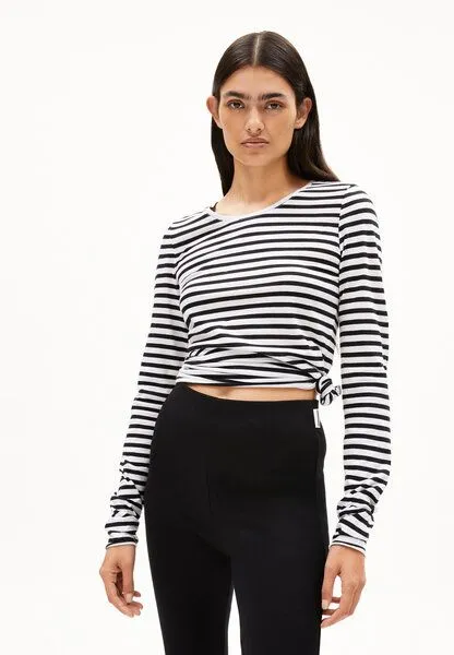 ARMEDANGELS ARMEDANGELS EINIAARA STRIPES Damen Longsleeve aus Bio-Baumwolle, White-black, – Produktbild 1 von 4