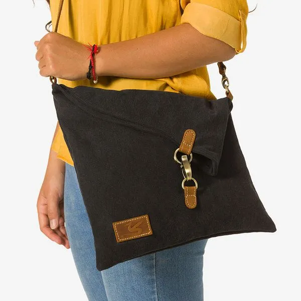 Dragolina Dragolina Flapover Crossbodytasche Nele, Anthrazit (schwarz), – Produktbild 2 von 2