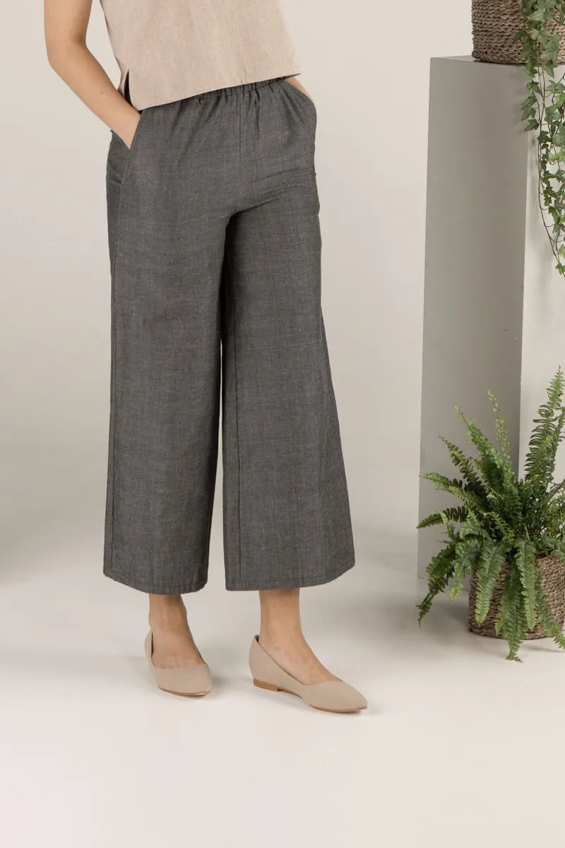 TAWAST TAWAST Damen vegan Culottes Forest Whispers Holzkohle – Produktbild 2 von 2