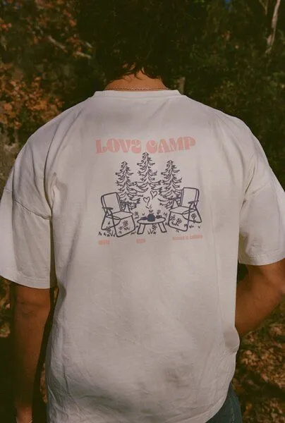Nénés Nénés Unisex T-shirt Love Camp, Weiß, – Produktbild 1 von 4