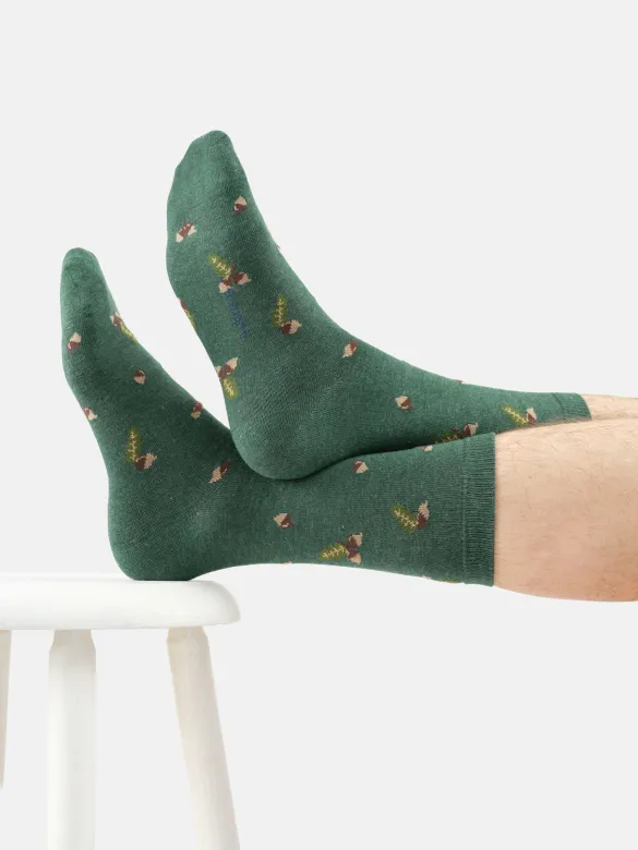Thought Socken Modell: Scattered Acorns, Fern green marl, – Produktbild 1 von 1