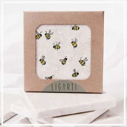 LIGARTI Fliesenuntersetzer »Bienenschwarm« von LIGARTI | Design Untersetzer | Natursteinfliese – Produktbild 1 von 1