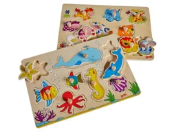 Goki goki Steckpuzzle Unterwasserwelt und Tierkinder aus Holz 2er Set Maße 29,5 x 20,5 x 0,8 cm – Produktbild 1 von 1