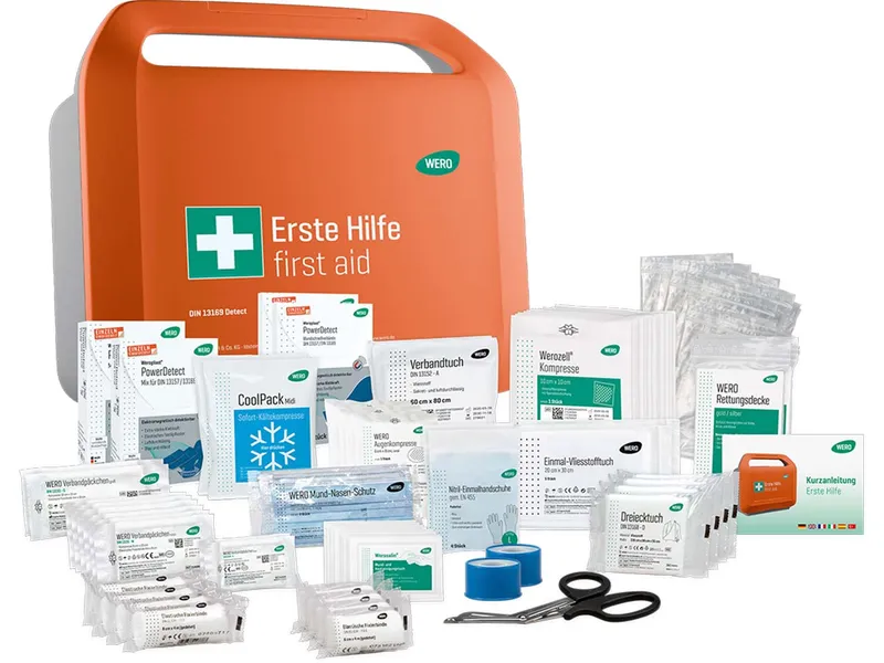 WERO WERO Erste-Hilfe-Koffer "Smart Case" DIN 13169, groß, detektierbar, inkl. Wandhalterung – Produktbild 1 von 1