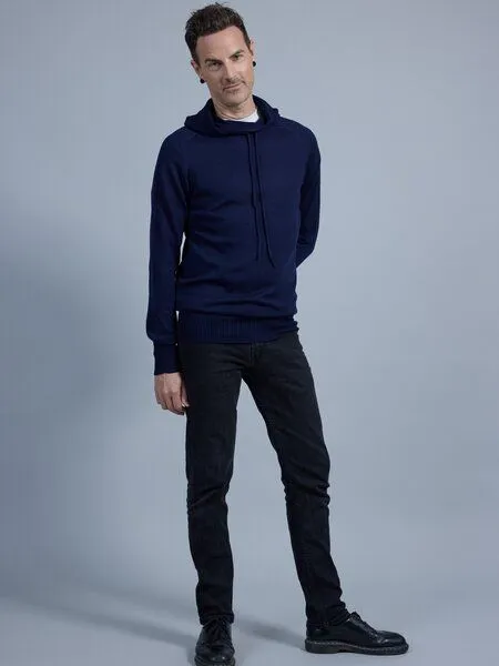 Susan's Fashion Susan's Fashion Hoodie Charlie für Männer aus Biomerinowolle, Blau, – Produktbild 2 von 4
