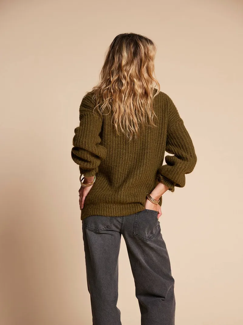Envie De Fraise Pullover für die Stillzeit ENVIE DE FRAISE aus Wollmix, Grün, – Produktbild 4 von 4