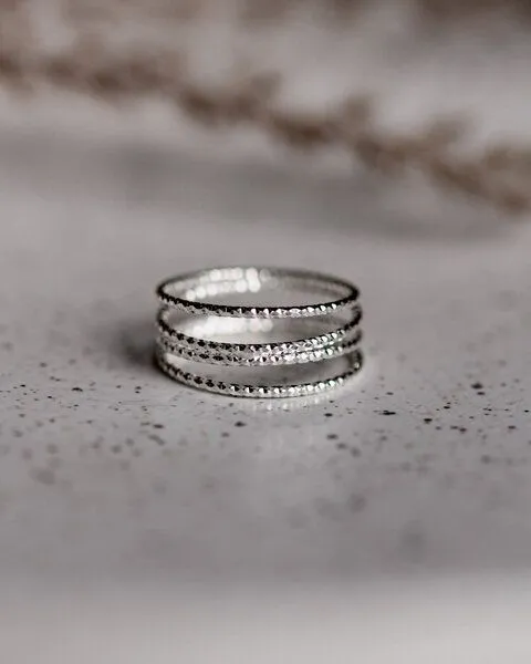 lille mus lille mus Ring 'Loop Glitzer' 925, Silber, – Produktbild 2 von 4