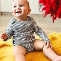 OrganicEra Baby Langarm Bodysuit, gestreift 'OrganicEra' aus Bio Baumwolle – Produktbild 1 von 1