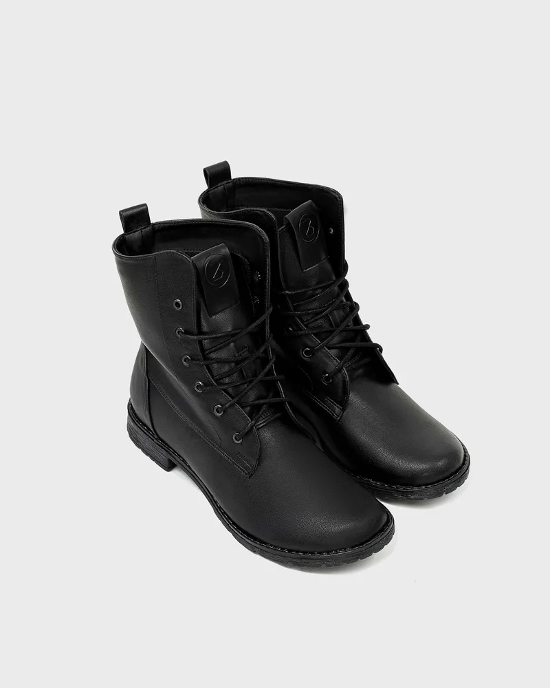 BOHEMA BOHEMA Damen vegan Stiefel Workers No. 2 Schwarz, Schwarz, – Produktbild 1 von 2