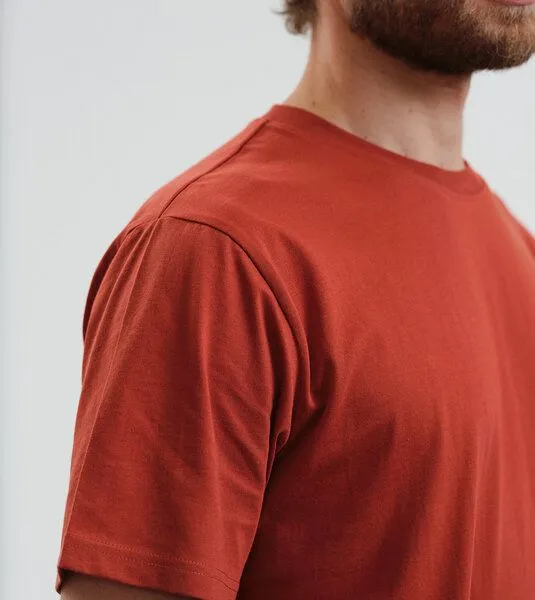 Gary Mash GARY MASH Herren Basic T-Shirt aus Biobaumwolle, Rost (rot), – Produktbild 3 von 4