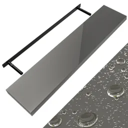 Casaria® Wandregal Schweberegal 110cm Hochglanz Grau + Halterung – Produktbild 1 von 1