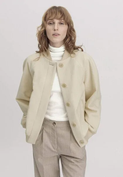 hessnatur hessnatur Wolljacke Relaxed aus reiner Bio-Merinowolle, Natur, – Produktbild 1 von 4