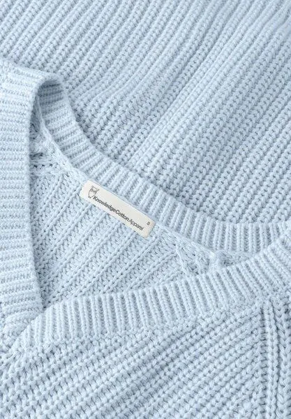 KnowledgeCotton Apparel KnowledgeCotton Apparel Kurzarm Pullover aus Biobaumwolle, Skyway (blau), – Produktbild 3 von 3