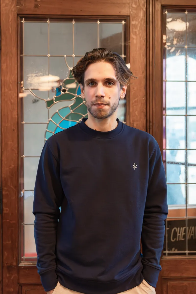 Lucid Collective Lucid Collective Herren vegan Sweatshirt Just Blue, Blau, – Produktbild 2 von 2