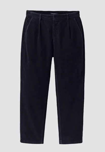 recolution Herren Cord Chino mit Bundfalte aus recycelter Baumwolle und Bio-Baumwolle - OAK CORDUROY - recolution, Dark navy (blau), – Produktbild 1 von 4