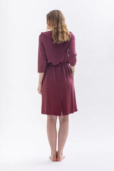 Studio Hertzberg Studio Hertzberg Rock mit Schlitz MII-TUU aus Tencel, Bordeaux, – Produktbild 4 von 4