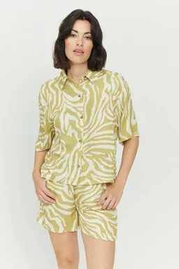 Mazine Mazine Hemdbluse - Roja Print Blouse - Celery Green – Produktbild 1 von 1
