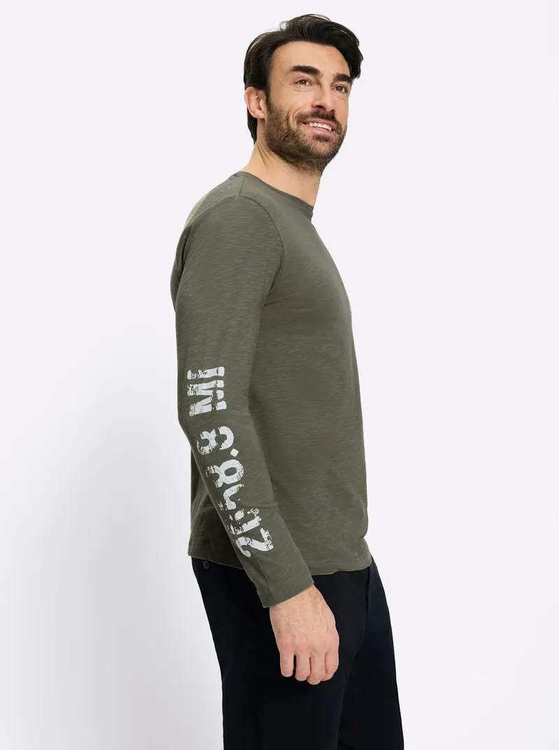 Catamaran Langarmshirt khaki-bedruckt, Khaki-bedruckt, – Produktbild 2 von 2