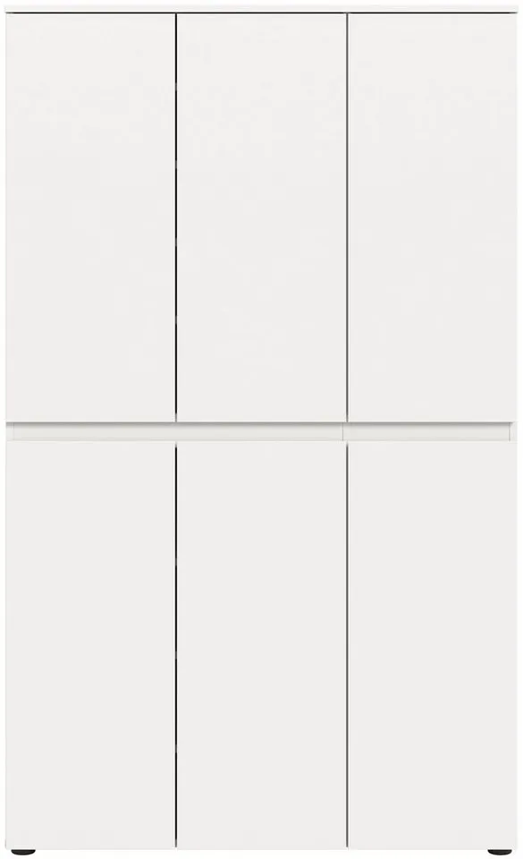 xonox.home Mehrzweckschrank in weiß inkl. Kleiderstange und Einlegeböden B/H/T: 105 x 175 x 37 cm, Weiß, – Produktbild 3 von 5