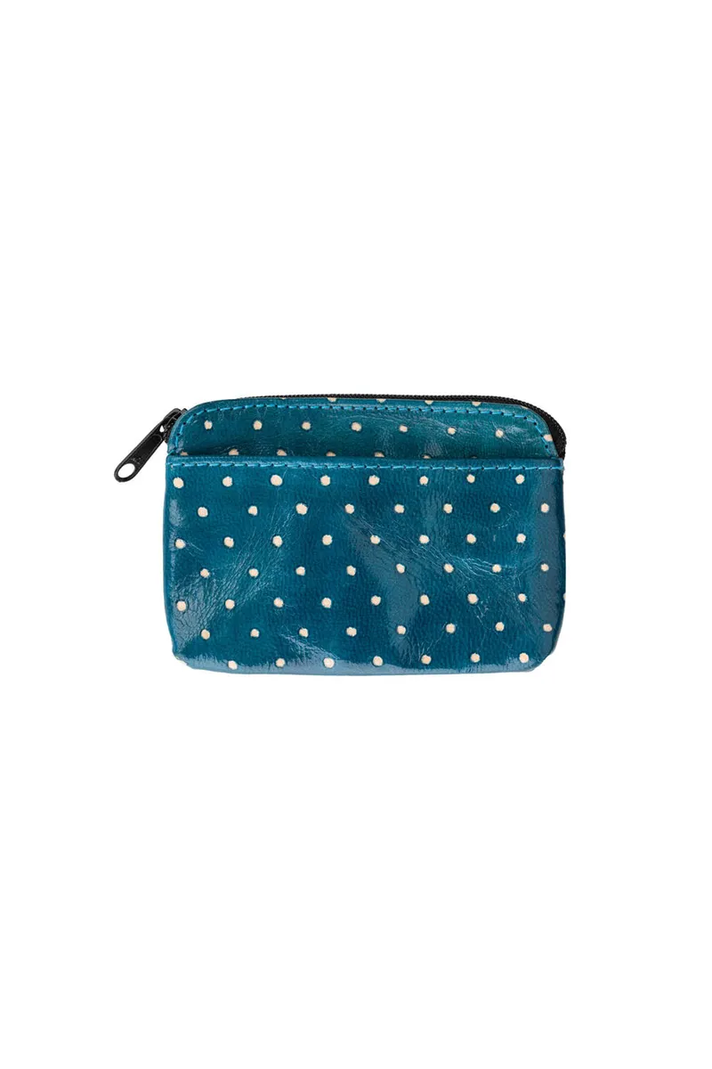 Tranquillo Handgeprägte Geldbörse DOTTA – Leder - blau – Produktbild 1 von 1