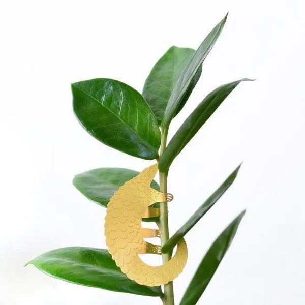 another studio another studio Plant Animal - Design Pflanzendekoration - Figuren aus Messing, Pangolin, – Produktbild 1 von 4