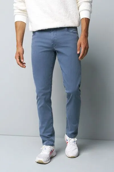 M 5 BY MEYER M 5 BY MEYER Baumwolle-Tencel Microstruktur Five Pocket, Blau (blau), – Produktbild 3 von 5