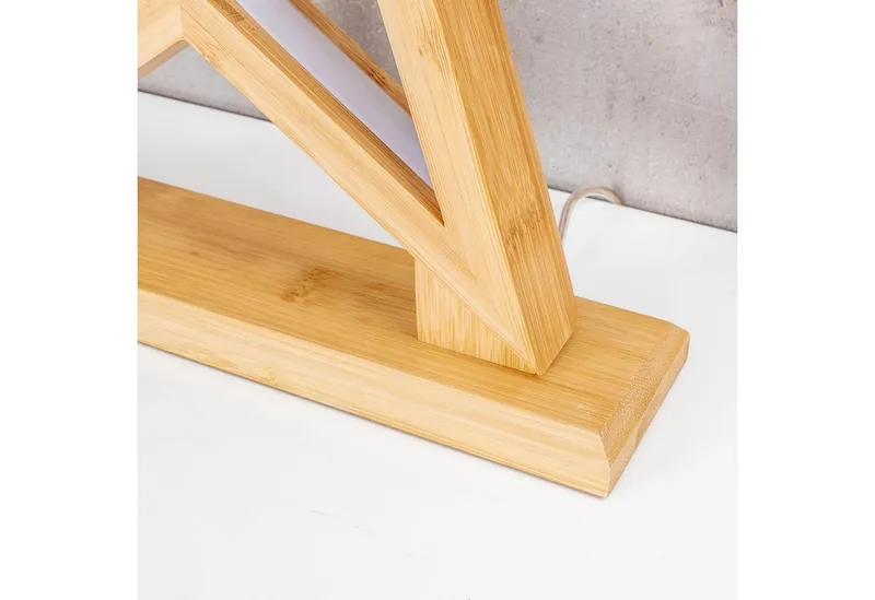 Levandeo® LED Stern, LED Stern Holz H33cm Tischlampe Bambus Weihnachten Dekoleuchte – Produktbild 4 von 5