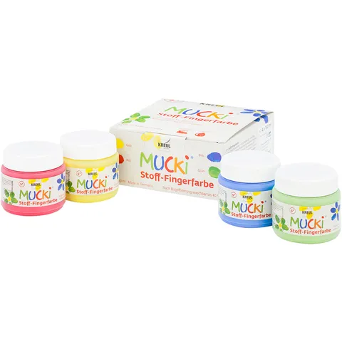 KREUL KREUL Mucki Stoff-Fingerfarben, 4x 150 ml – Produktbild 1 von 1