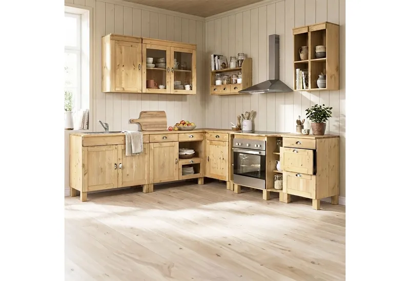 Home affaire Hängeregal Oslo, 25 cm breit, aus massiver Kiefer, Beige, – Produktbild 4 von 4