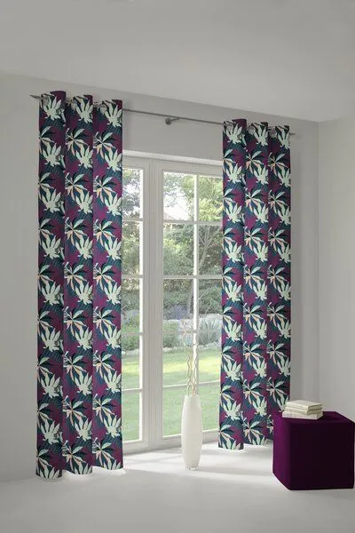 Nature by Adam Nature by Adam Vorhang aus 100% Bio-Baumwolle - Made in Germany - Jungle, Lila-blau, – Produktbild 7 von 7