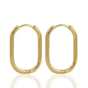 ELEKTROPULLI Ovale Creolen von Elektropulli, Gold, – Produktbild 2 von 3
