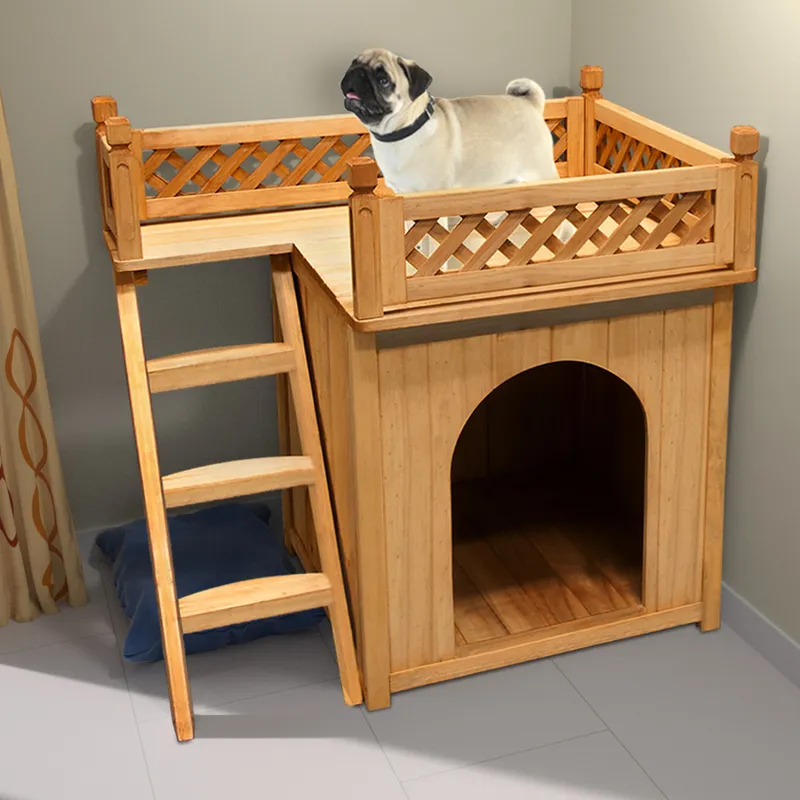 Casaria® Casaria Deuba Hundehütte mit Balkon – Produktbild 1 von 1