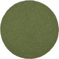 myfelt myfelt Filzkugelteppich rund, 100% Schurwolle, Dunkelgrün (kaspar), – Produktbild 1 von 1