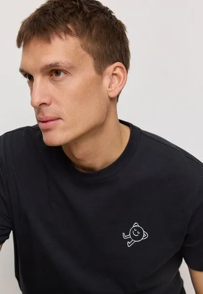 recolution Herren T-Shirt aus Bio-Baumwolle - AGAVE LAZY - recolution, Black (schwarz), – Produktbild 4 von 5