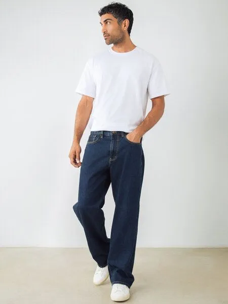 Honest Basics Honest Basics Herren Weite Jeans aus 100% Bio-Baumwolle, Rinse, – Produktbild 2 von 4