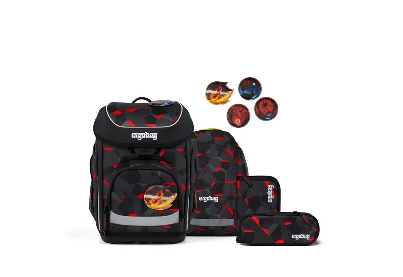 Ergobag Ergobag Schulranzen Schulranzen-Set CUBO TaekBärdo 5-teilig, 25/26 (5-teilig), ergonomisch, höhenverstellbar, Your-Size-System, ab 1. Klasse, Schwarz, – Produktbild 1 von 8