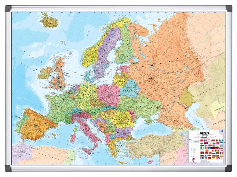 Bi-Office Bi-Office Whiteboard mit Landkarten-Aufdruck Europakarte 120 x 90 cm – Produktbild 1 von 1