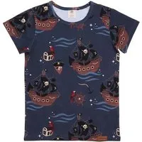 Walkiddy Baby T-Shirt GOTS zertifiziert, Bio-Baumwolle, dunkelblau, Piratenschiff-Muster, weich & bequem – Walkiddy – Produktbild 1 von 1