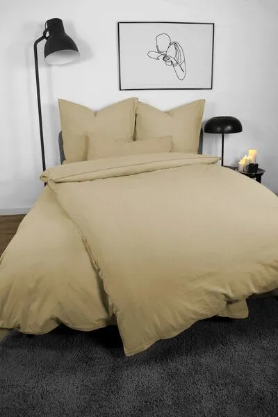 jilda-tex jilda-tex Bettwäsche 100% Bio-Baumwolle 135x200cm / 155x220cm 200x200cm, Creme, – Produktbild 1 von 4