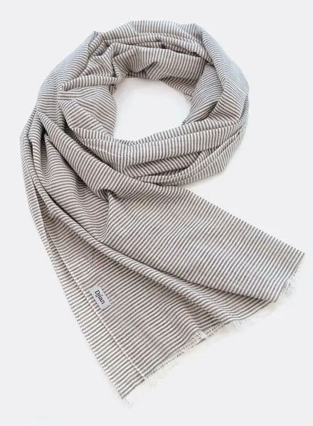Djian Djian Schal aus 100% Bio-Baumwolle – FINE STRIPES, Grau, – Produktbild 1 von 1