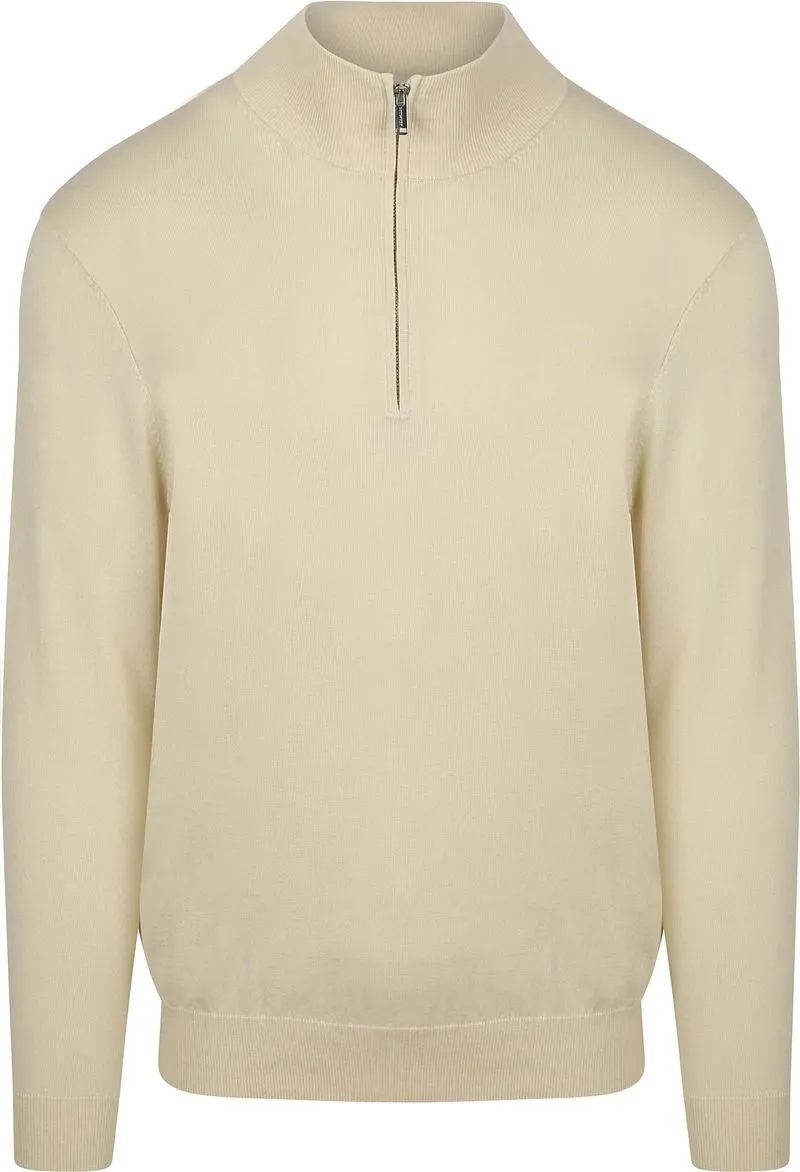 Profuomo Profuomo Half Zip Pullover Luxury Off White - Größe L, Wollweiß, – Produktbild 1 von 3