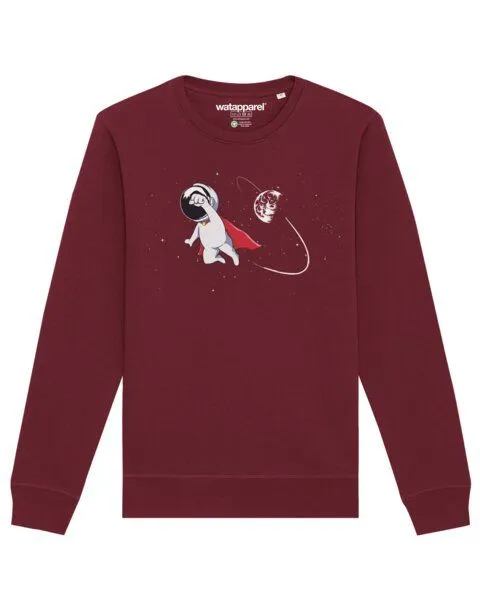 watapparel watapparel Sweatshirt Unisex Superastronaut, Burgundy, – Produktbild 1 von 4