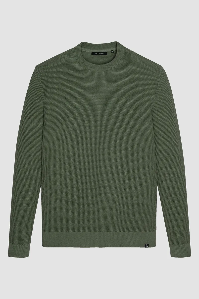 recolution Recolution Herren vegan Pullover Lupin Dunkelkhaki, Olivgrün, – Produktbild 1 von 1