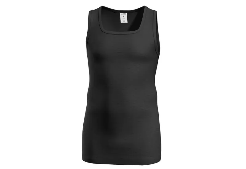 HERMKO Achseltop 40025 Merinowolle/Tencel Tank Top Basic hergestellt in EU, Schwarz, – Produktbild 1 von 3