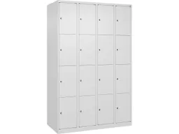 C+P C+P Schließfachschrank Classic PLUS, 16 Fächer, 1850x1200x500mm, Verkehrsweiß/Verkehrsweiß – Produktbild 1 von 1