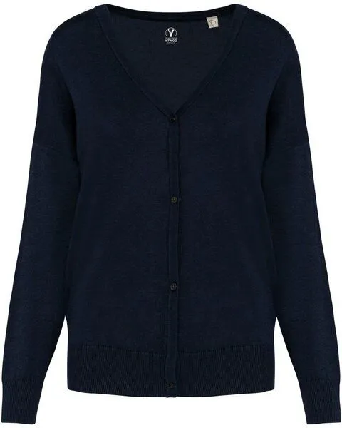 YTWOO YTWOO Damen-Strickjacke aus Bio-Baumwolle und Lyocell TENCEL, Navy, – Produktbild 1 von 3