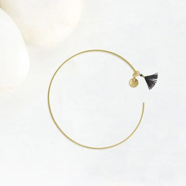 renna deluxe renna deluxe Armreif in Gold mit zwei Anhängern, Schwarz, – Produktbild 1 von 4