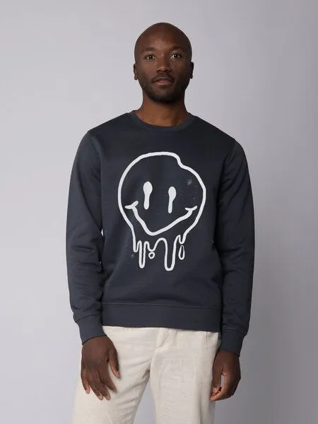 watapparel watapparel Sweatshirt Unisex Smiley, India ink grey, – Produktbild 2 von 3