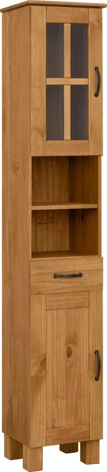 Home affaire Hochschrank Rodby FSC®-zertifiziertes Massivholz, Breite 33cm, Höhe 180cm, Beige, – Produktbild 2 von 5