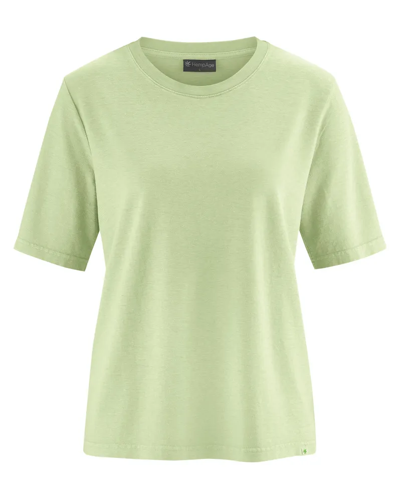 HempAge Hempage Damen vegan T-Shirt Kombination In Matcha-Grün, Grün, – Produktbild 1 von 2